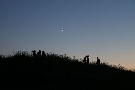 Boys and girls under the light of moon